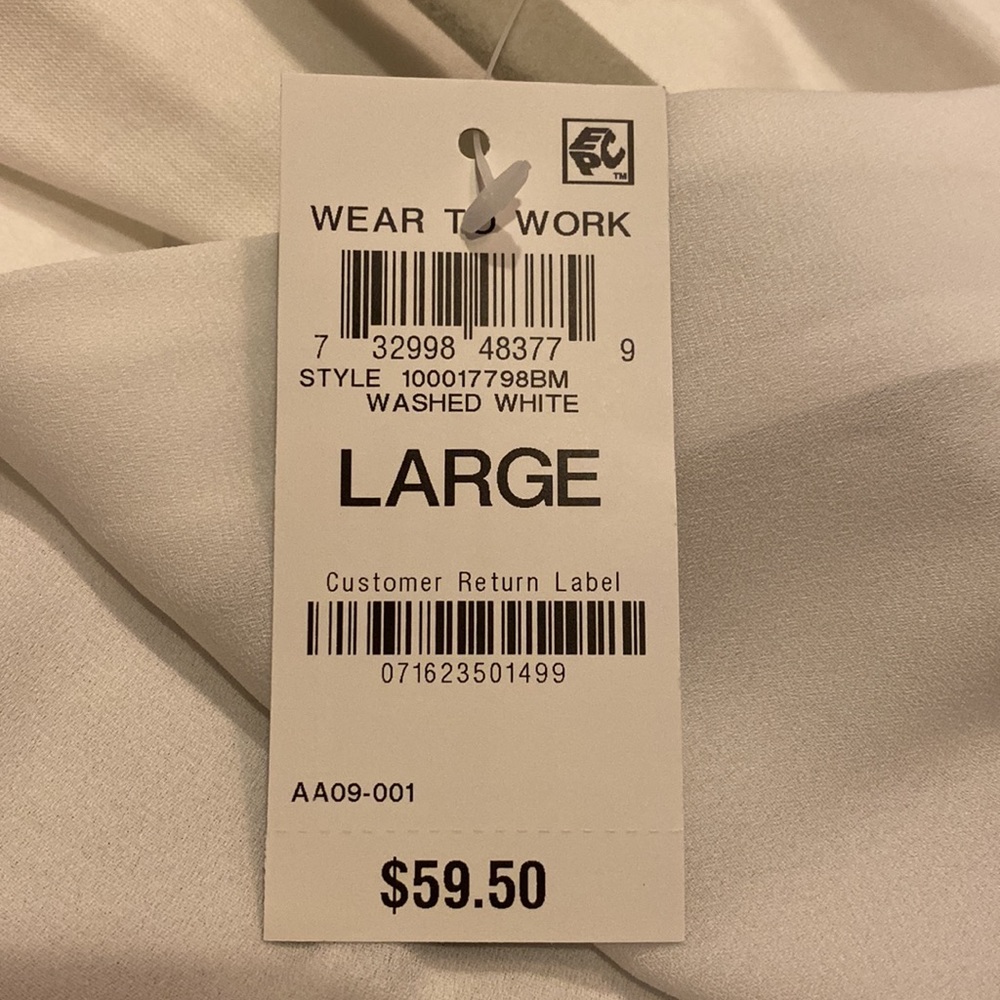 INC white blouse sz L NWT - Picture 4 of 4